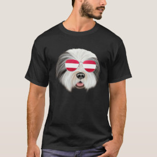 Österreichische Flagge Bearded Collie Hund Österre T-Shirt