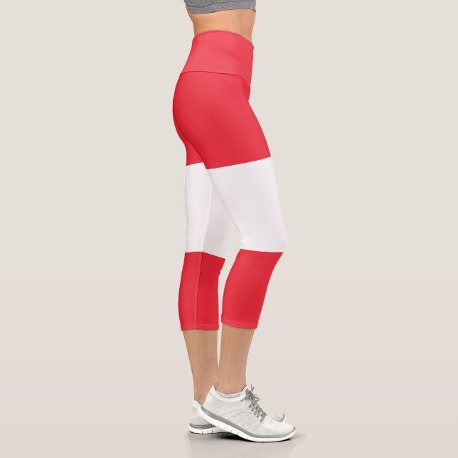 Österreichische Flagge Capri Leggings (Rechts)