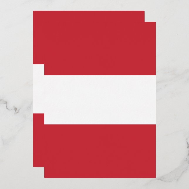 Österreichische Flagge Folieneinladung (Vorderseite/Rückseite)