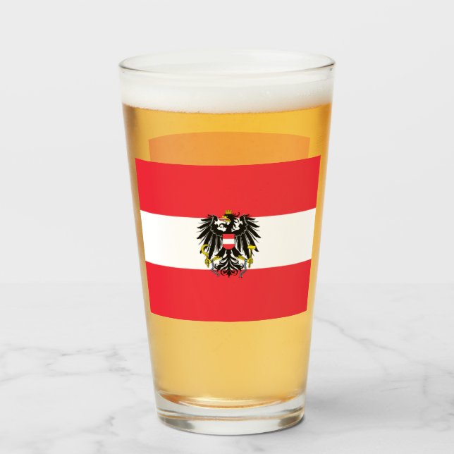 Österreichische Flagge Glas (Vorne (Gefüllt))