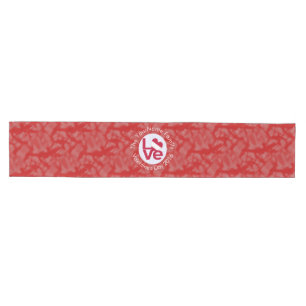 Österreichische Flagge Herz LIEBE Rot Personalisie Mittelgroßer Tischläufer