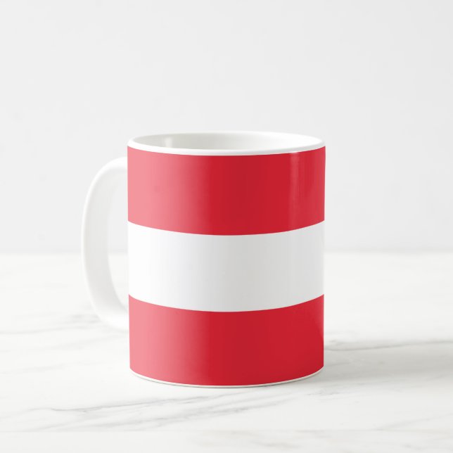 Österreichische Flagge Kaffeetasse (Vorderseite Links)
