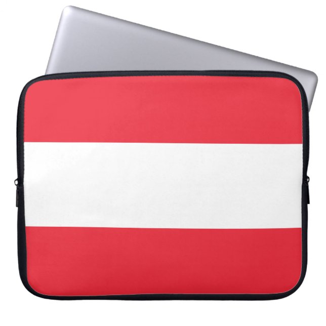 Österreichische Flagge Laptopschutzhülle (Vorderseite)