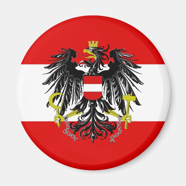 Österreichische Flagge Magnet (Vorne)