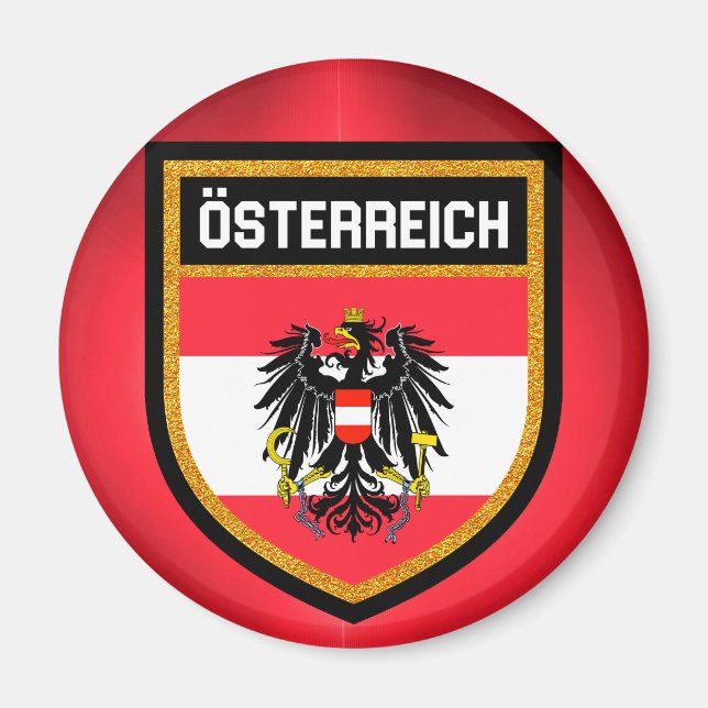Österreichische Flagge Magnet (Vorne)