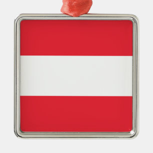 Österreichische Flagge (Österreich) Keramik Ornament Aus Metall