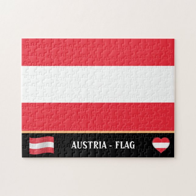 Österreichische Flagge / Österreich Puzzle (Horizontal)