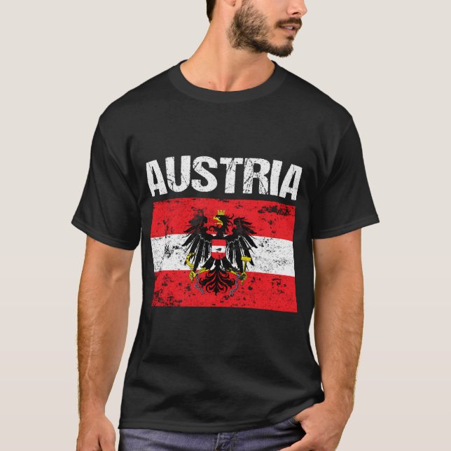 Österreichische Flagge Österreich Wien Adler T T-Shirt (Vorderseite)