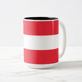 Österreichische Flagge (Österreich) Zwei-Tone-Kaff Zweifarbige Tasse