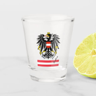 Österreichische Flagge / Österreicher Landpatrio Schnapsglas