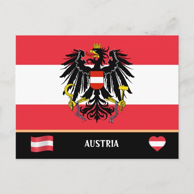 Österreichische Flagge / Österreichische Landesrei Postkarte (Vorderseite)