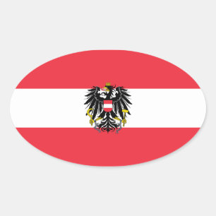 Österreichische Flagge Ovaler Aufkleber