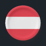 Österreichische Flagge Pappteller<br><div class="desc">Anpassbare World Flag Produkte - Bitte fühlen Sie sich frei,  Ihren eigenen Text hinzuzufügen.</div>