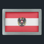 Österreichische Flagge Rechteckige Gürtelschnalle<br><div class="desc">Österreichs Flagge mit Adler</div>