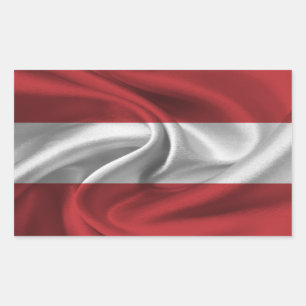 Österreichische Flagge Rechteckiger Aufkleber