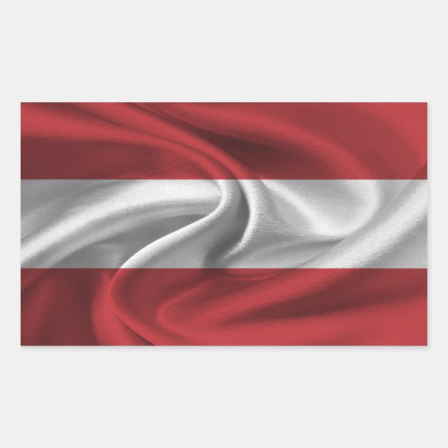 Österreichische Flagge Rechteckiger Aufkleber (Vorderseite)