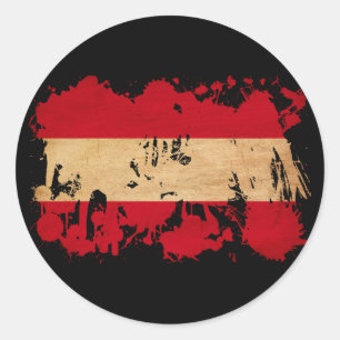 Österreichische Flagge Runder Aufkleber