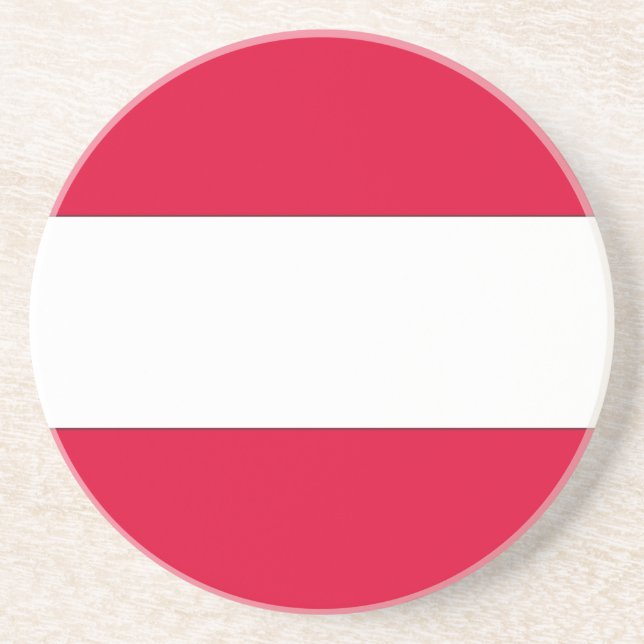 Österreichische Flagge Sandstein Untersetzer (Vorne)