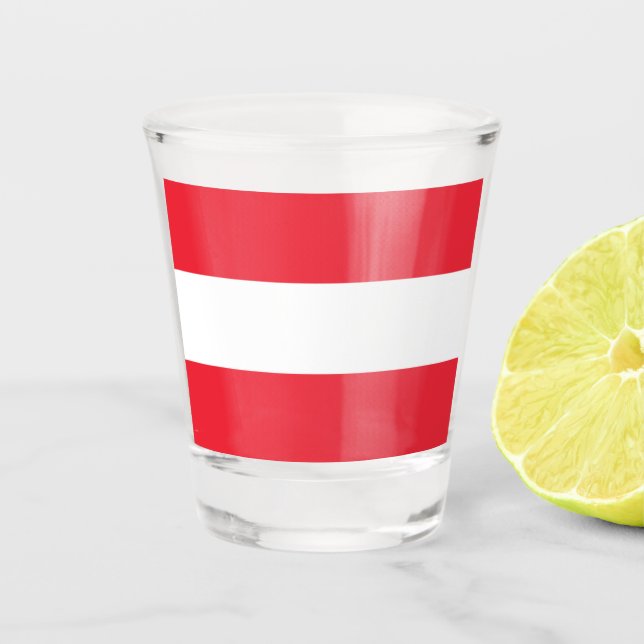 Österreichische Flagge Schnapsglas (Vorderseite)