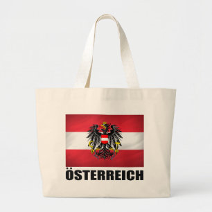 Österreichische Flagge u. Wappen Jumbo Stoffbeutel