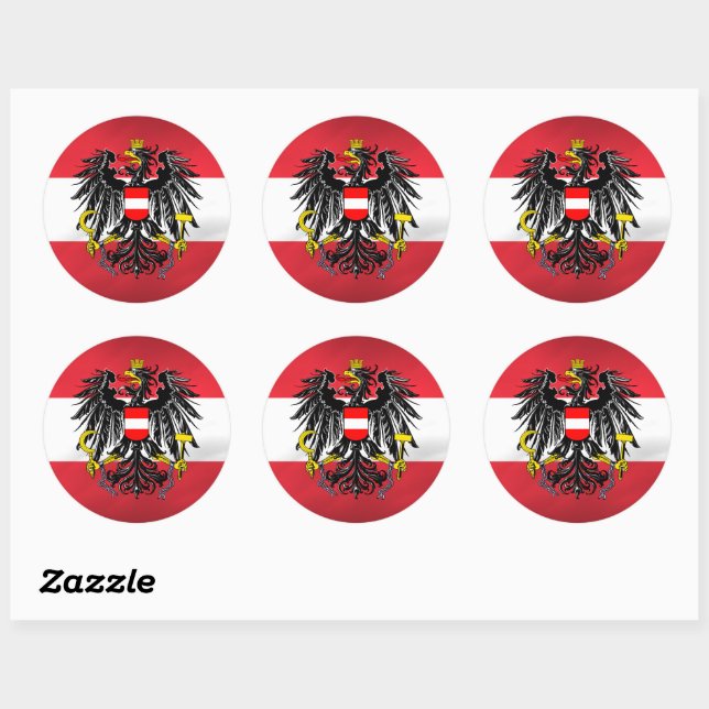 Österreichflagge mit Wappen, Österreich, Nationalfahnen - Flaggenhandel.de