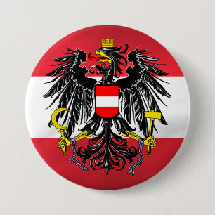 Österreichische Flagge und Wappen Button