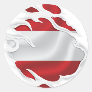 Österreichische Rippenflagge Runder Aufkleber