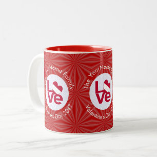 Österreichische Rotbuchstaben-LOVE-Flagge personal Zweifarbige Tasse