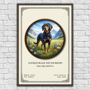 Österreichische Schwarz-Tan-Hetzhund-Zoologie-Seri Poster