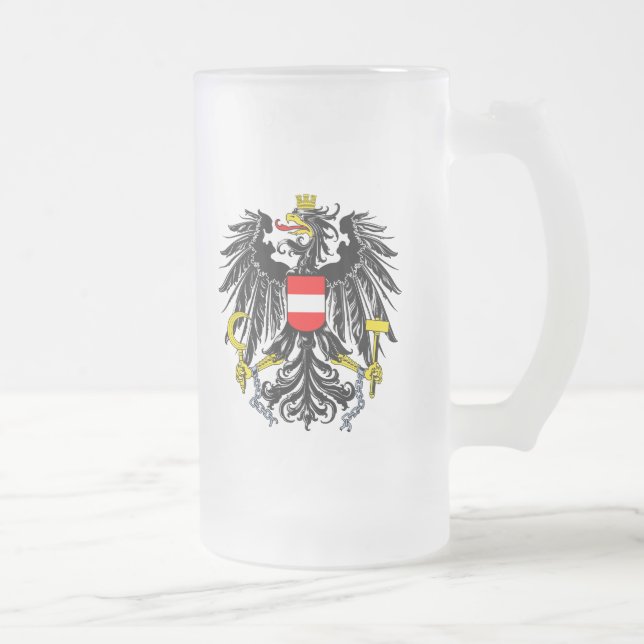 Österreichische Wappen Mattglas Bierglas (Rechts)