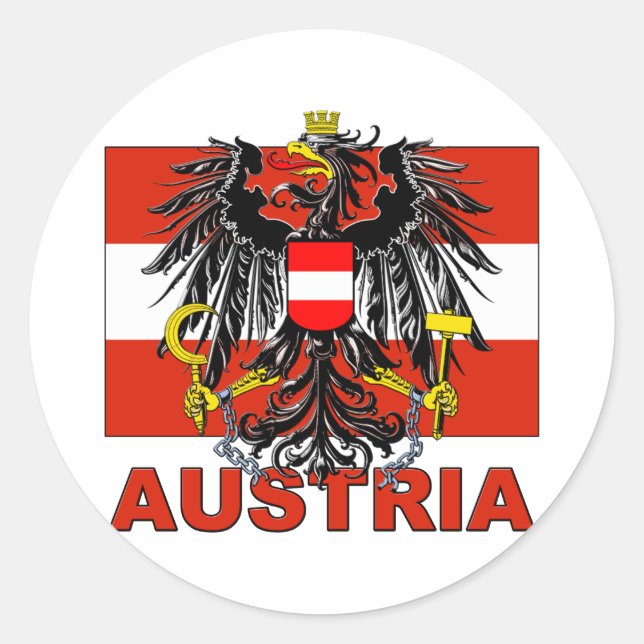 Österreichische Wappen Runder Aufkleber (Vorderseite)