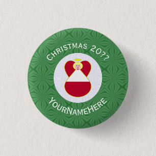 Österreichischer Engel Weihnachtsflagge Personalis Button