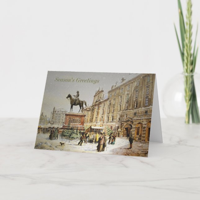 Österreichischer Weihnachtsmarkt Feiertagskarte (Vorderseite)