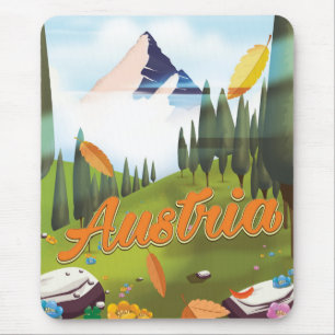 Österreichisches Cartoon-Reiseposter Mousepad