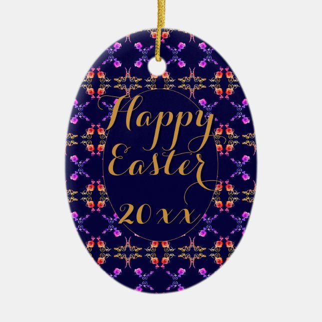 OsterRose Gemustertes Ei Ornament (Vorne)