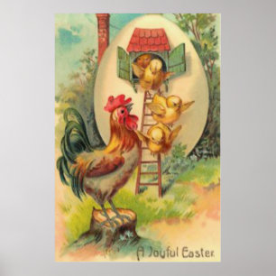 Osterroster Chick Egg Birdhouse Poster