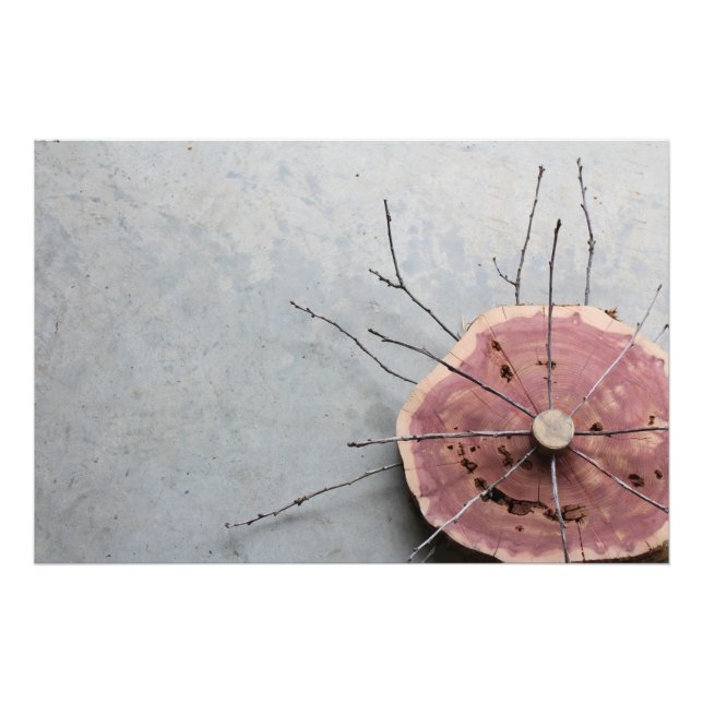 Osterroter Zeder Naturskulptur Oblique Fotodruck (Vorne)