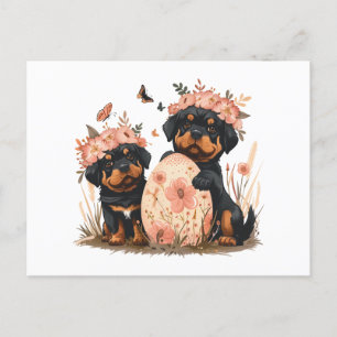 Osterrottweiler-Hunde Feiertagspostkarte