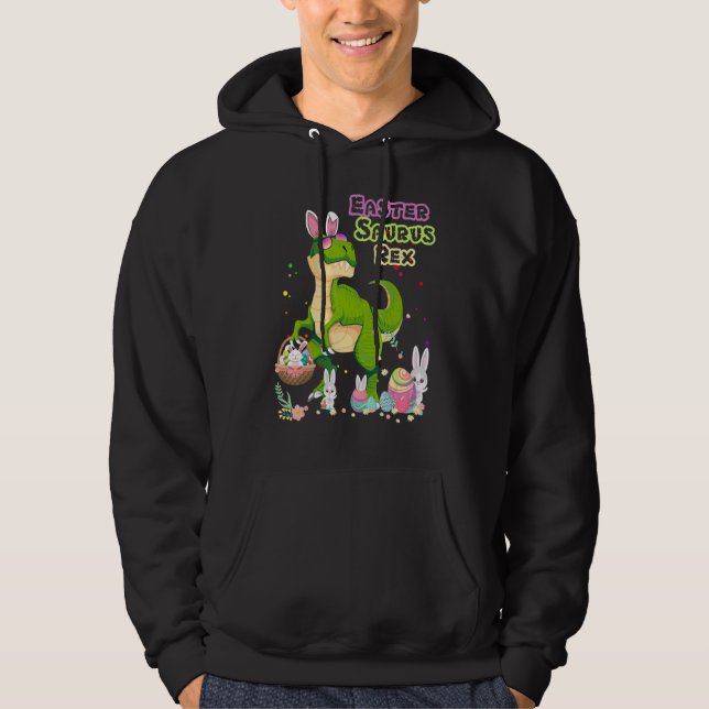 Ostersaurus Rex Dinosaur T Rex Bunny Basket Egg Hoodie (Vorderseite)