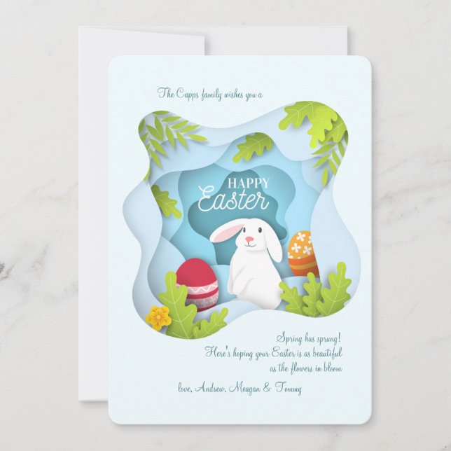 Osterschattenboxkarte Einladung (Vorderseite)