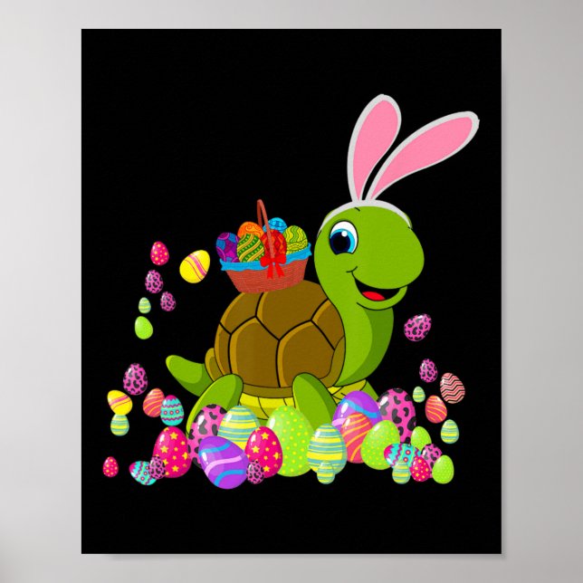Osterschildkröte Lover Bunny Turtle Holding Easter Poster (Vorne)