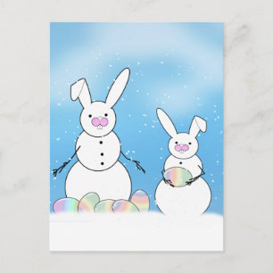 Osterschneemänner Snow Bunnies Feiertagspostkarte