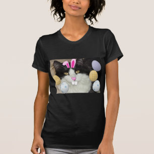Osterschwarz-weiße Kitte T-Shirt