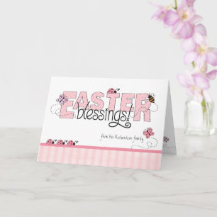 Ostersegnung Individuelle Name Rosa Zickzack Karte