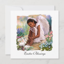 Ostersegnung. Kleine Afro Angel-Flachkarten Feiertagskarte