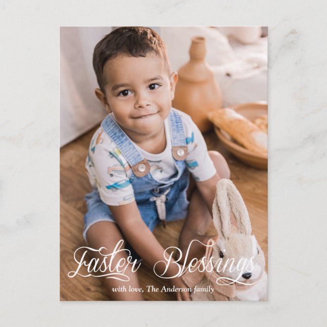 Ostersegnung Kleinkinder Foto Feiertagspostkarte (Vorderseite)