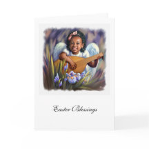 Ostersegnung. Little Afro Angel Grußkarten