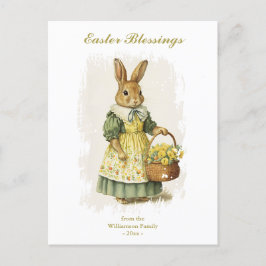 Ostersegnung Vintager Kaninchenbenutzerdefinierter Feiertagspostkarte