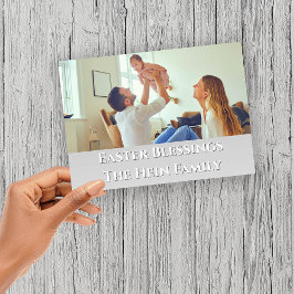 Ostersegnung Vollblutgebranntes Foto Lila Feiertagskarte