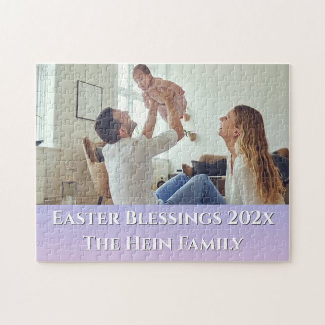 Ostersegnung Vollblutgebranntes Foto Lila Puzzle (Horizontal)